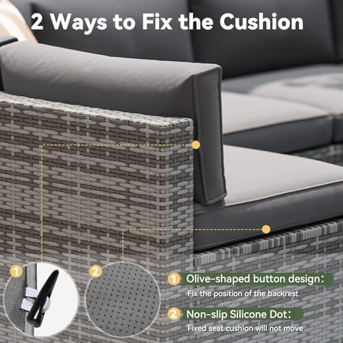 Aoxun Replacement Cushions for Outdoor Furniture, 9-Piece Outdoor