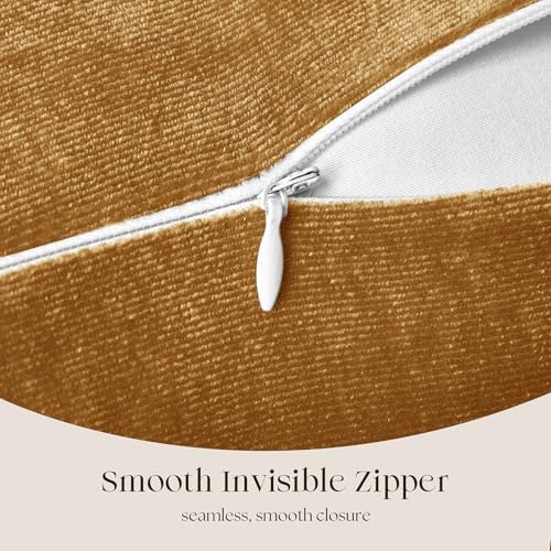 KKJIAF Gold Velvet Throw Pillow Covers 20 x 20 Inch Set of 2 for Sofa