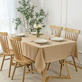 maxmill Faux Linen Textured Rectangle Tablecloth Water Resistant