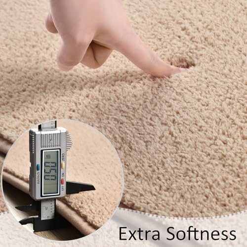 BENRON Soft Rugs for Living Room 6x9 Beige, Minimalist Area Rug for