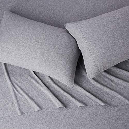 Amazon Basics 4 Piece Bed Sheets Set, 100% Cotton Jersey, Includes