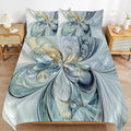 Bohemian Flower Pattern Duvet Cover Set with Zipper Closure, 3-Piece