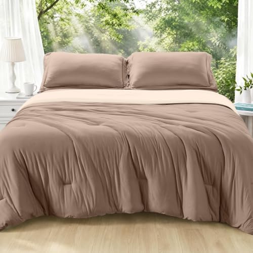 MUXHOMO Cooling Comforter Queen Size, 3-Piece Reversible Bed Set