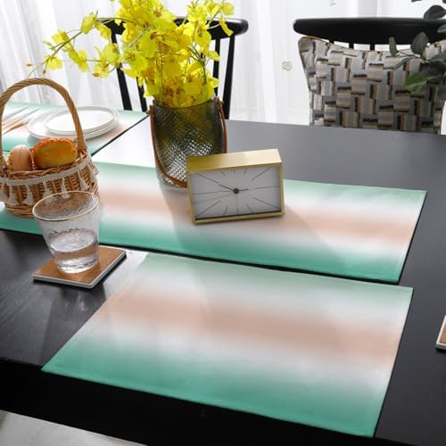 Gradient Color Table Runner and Placemats Set of 4 Geometric Rustic