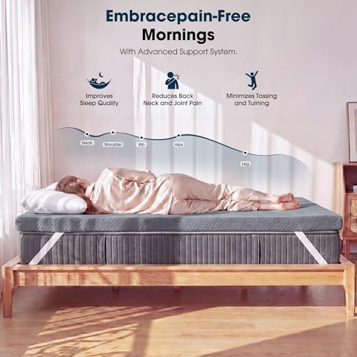 VALUXE 3 Inch Gel Memory Foam Mattress Topper Queen Size
