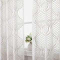 VISIONTEX Sheer Curtains 108 Inches Long 2 Panels Set, Taupe Moroccan