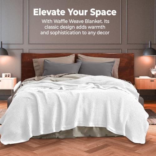 100% Cotton Blankets for Bed - Waffle Weave Blankets for Summer
