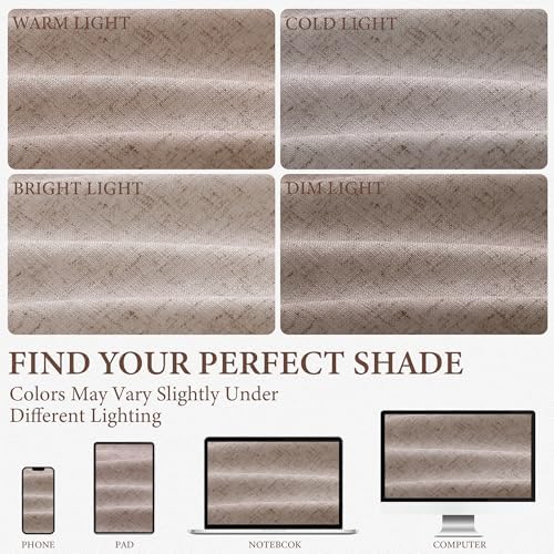 SMABU Extra Long Linen Curtains Pinch Pleated 108 Inches Oatmeal 2