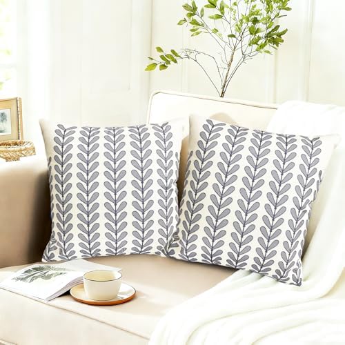 Decorative Throw Pillow Covers Set of 2 Blue pillow covers 18x18 inch