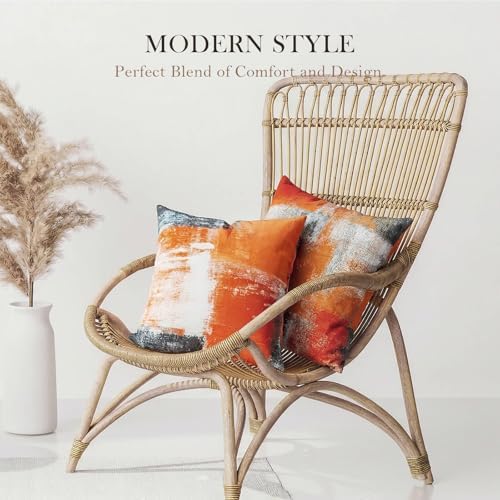 Burnt Orange Throw Pillow Covers 20x20 Set of 4 Decorative Cushion
