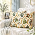 Alysheer Floral Decorative Embroidered Throw Pillow Cover 18"x18"