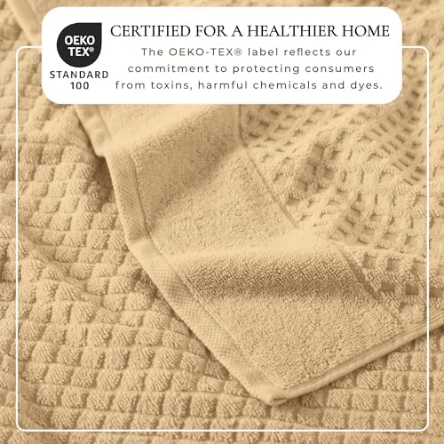 Great Bay Home Hand Towels - 100% Cotton 6 Pack 26x16 Hand Towel Set