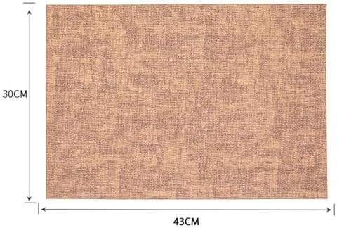 6 PCS Dining Table Placemats, 11.82 x 16.93 Inches Leather Gray Black