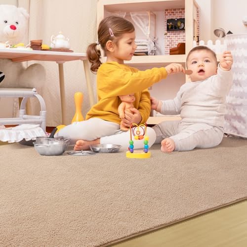 BENRON Soft Rugs for Living Room 6x9 Beige, Minimalist Area Rug for