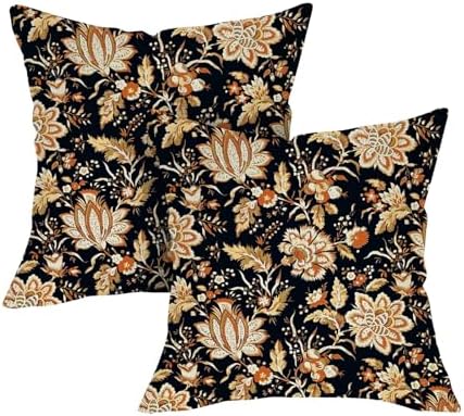Vintage Floral Decorative Throw Pillow Covers 18 x 18 Set of 2