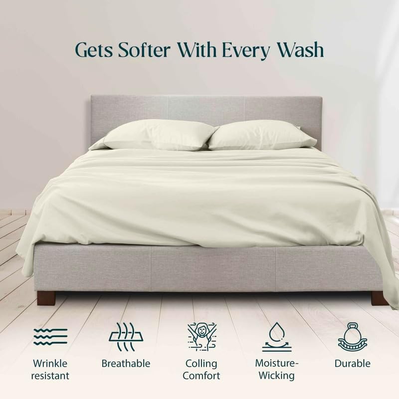 4 Piece Sheet Set – Real 400 Series 100% Egyptian Cotton, 7–9 Inch
