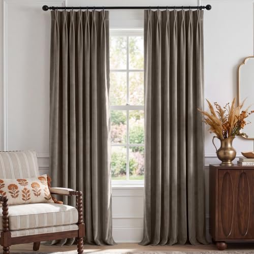 NICETOWN Full Blackout Pleated Curtains 96 inch Length 2 Panels
