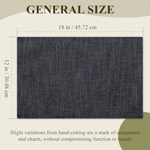 KXN Placemats Set of 6, Durable Dual-Layer Fabric Table Mats, Dark