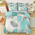 Duvet Cover King Minimalist Abstract Plant Leaf Reversible Bedding Set