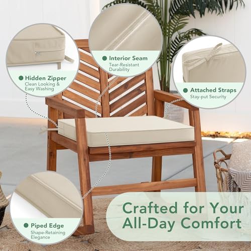 Summsun Outdoor Chair Cushions Set of 4: Water Resistant Seat Cushion