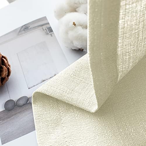 Melodieux Cream Yellow Semi Sheer Curtains 108 Inches Long for Living