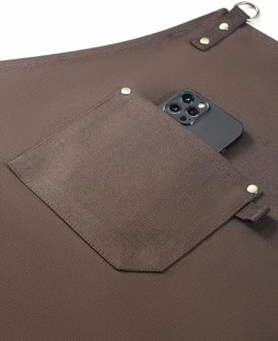 No-Tie Canvas Apron Heavy-Duty 16OZ Work Apron With Front Pocket Extra