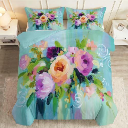 California King Duvet Cover Set Floral Fresh Floral Printed Duvet