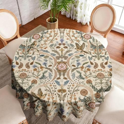 William Morris Round Tablecloth Vintage Floral Design Table Cover