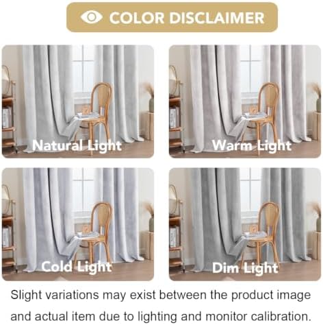 H.VERSAILTEX Velvet 100% Blackout Curtains 55x108 Glacier Gray 2