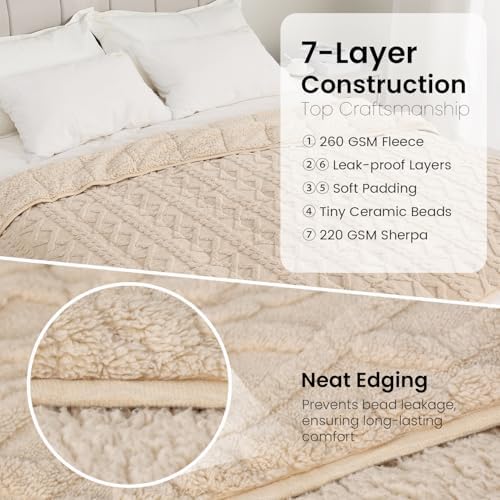 Drewin Weighted Blanket for Adults Full Size 10lbs,Beige,48