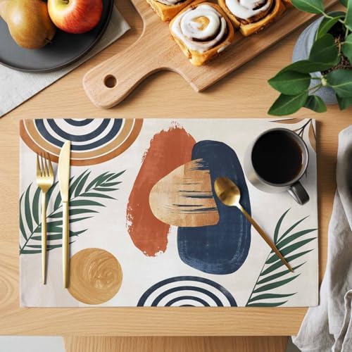 Placemats Set of 8, Boho Woven Placemat, Linen Place Mats for