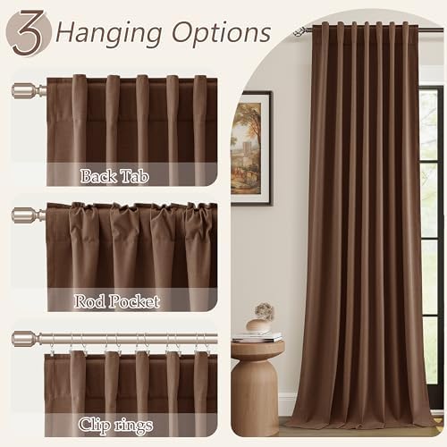 Guken 100% Blackout Curtains 72 Inch Length 2 Panels Set for Living