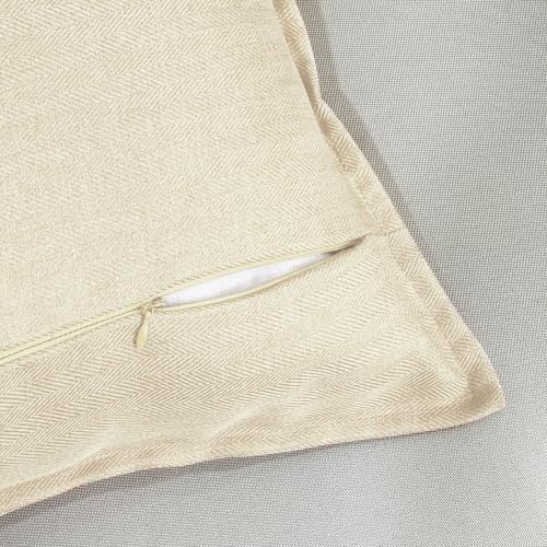 All Smiles Cream Outdoor Waterproof Throw Pillow Covers 18x18 2pcs
