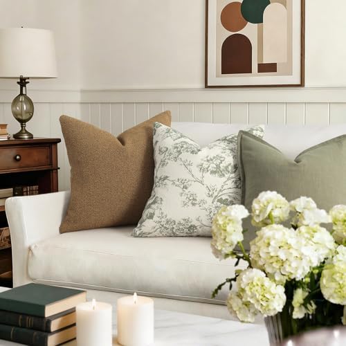 Buenohuas Farmhouse Decorative Pillow Covers 18x18 Set of 2, Vintage