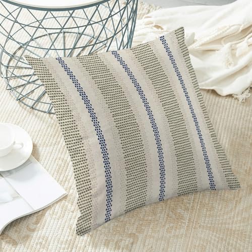 Boho Pillow Covers 22x22 Set of 2 Sage Green Blue Abstract Polka Dot