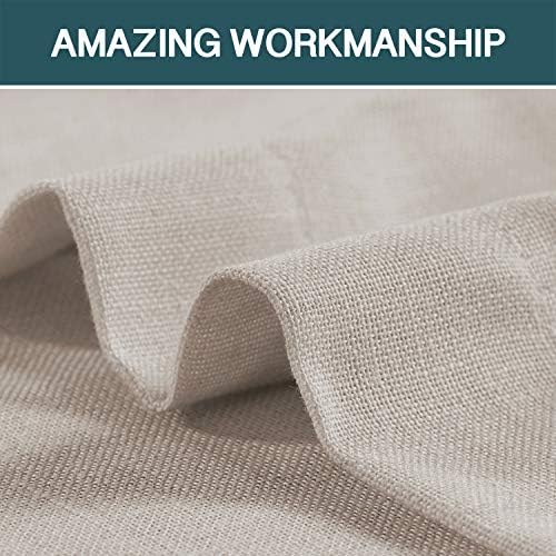FantasDecor Linen Sheer Curtains 108 inch Length 2 Panels Set Light