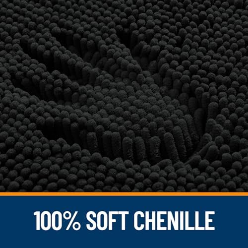 OLANLY Chenille Bath Mat and Bathroom Rugs Sets 2 Piece, Bath Mat Size