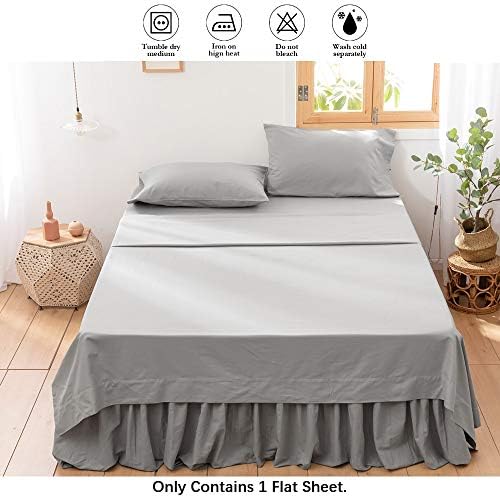 BISELINA Linen Sheet French Flax Flat Sheet Only 55% Euro Linen 45%