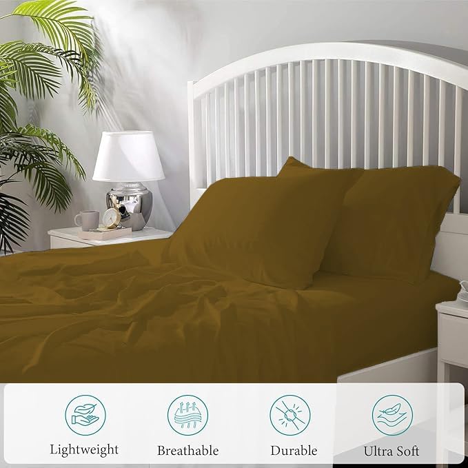 Silentnight Full (54X75) Taupe Solid 100% Egyptian Cotton Sateen Sheet