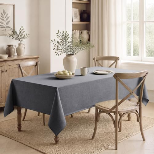 Veblandy Rectangle Tablecloth Linen Textured Waterproof & Stain