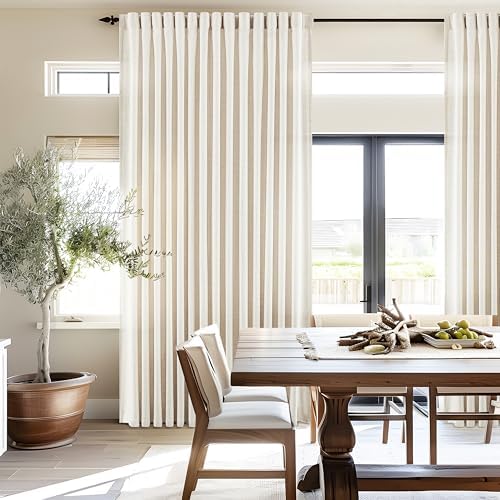 Extra Long 120 Inch Floor to Ceiling Track Curtains for Living Room