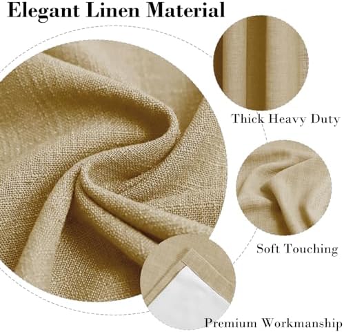 coloeaf Blackout Curtains 108 Inches Long 9ft Linen Textured Grommet