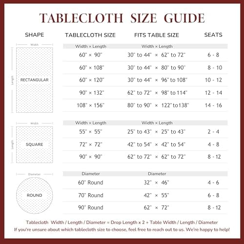 Linen World Linen Tablecloth,100% French Linen Natural Tablecloth 55"