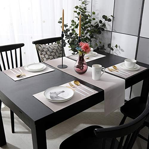 Beige Ombre Table Runner and Placemats for Dining Tables, Burlap