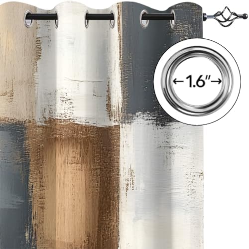 Taupe Curtains for Living Room, Country Farmhouses Curtains for