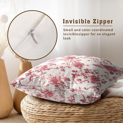 Dusty Rose Floral Pillow Covers 20x20 Inch Modern Neutral Dusty Rose