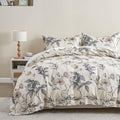 Simple&Opulence 100% Cotton Duvet Cover Set Queen Size, 3Pcs Cream