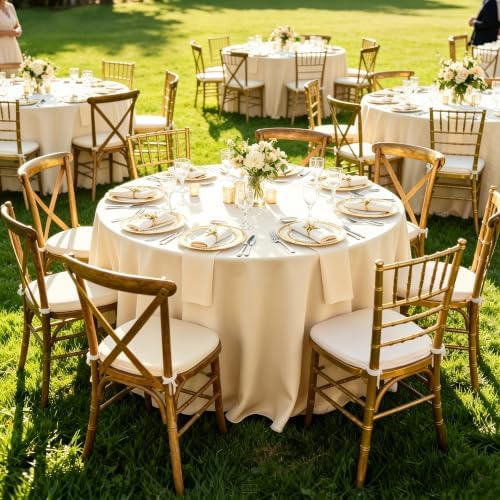 10 Pack Round Table Cloth 90 Inch, Round Tablecloth, Washable