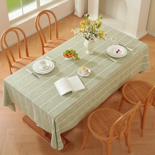 Zobesta Sage Green Tablecloths Rectangular 53x70 in Linen Sage Table