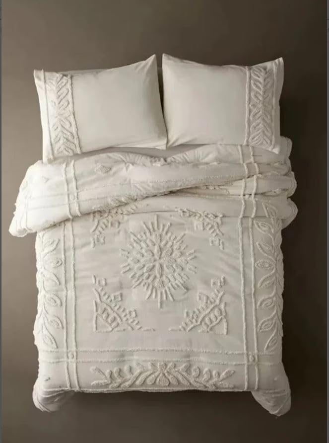 100% Cotton Hand Tufted Textured Duvet Cover Boho Bedding Comforter